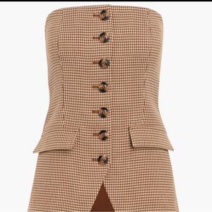 Favorite daughter phoebe bustier in toffee houndstooth